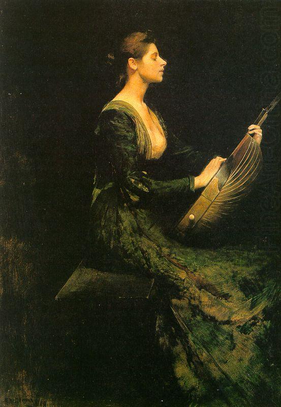 Thomas Wilmer Dewing Lady with a Lute china oil painting image
